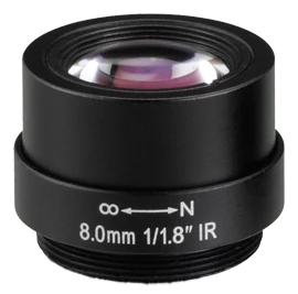8 mm, 1/1.8", 5 MP, M12-mount Low-Distortion M12 Objektiv, F1.8 feste Blende (LS-SND0818LIR-5M)