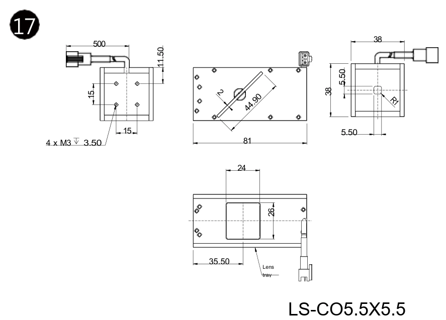 Nichtstandard-Koaxialbeleuchtung (LS-CO5.5X5.5)